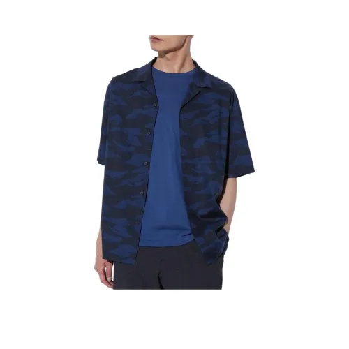 UNIQLO Темно-синяя унисекс рубашка