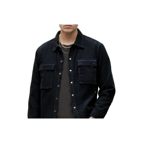 ALLSAINTS Мужские рубашки морского синего цвета