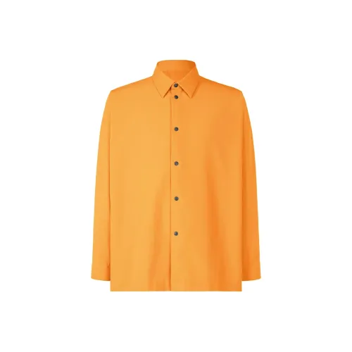 Homme Plissé Issey Miyake SS24 Рубашка Мужская Оранжевая