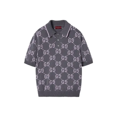 GUCCI FW24 Поло Мужское Темно-Серое