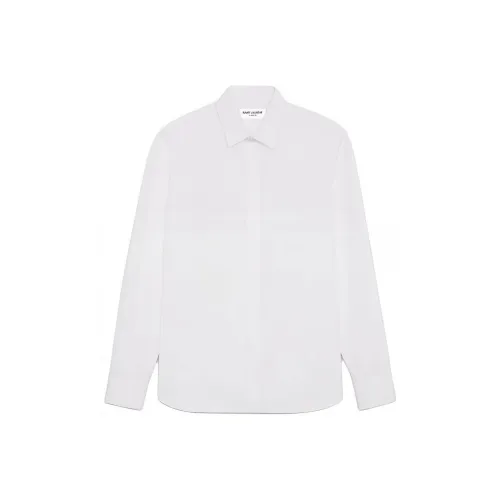 SAINT LAURENT Рубашка Slim Fit из хлопкового поплина мужская белая