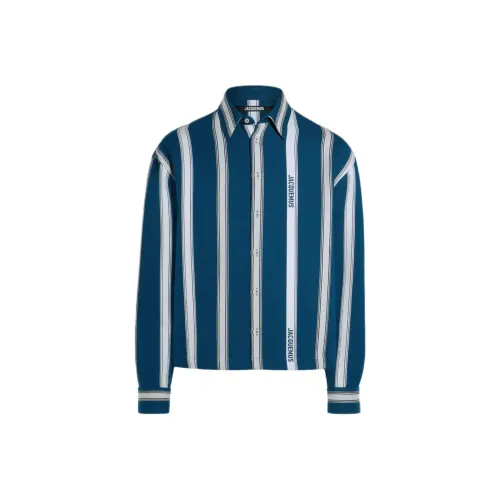 Jacquemus FW24 Полосатая рубашка Boxy с логотипом для мужчин полосы логотип полосы