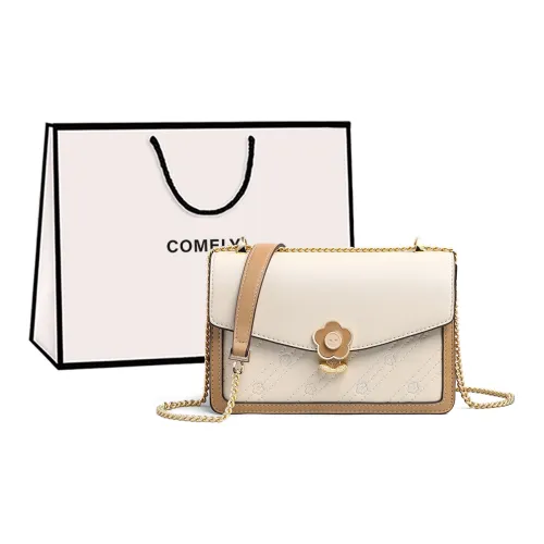 COMELY Коровья кожа Маленькая квадратная сумка сумка через плечо плечевая сумка Стандартная Женская Экрю