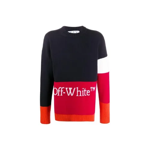 Off Белый FW20 Цвет Блокинг Мужские Свитера