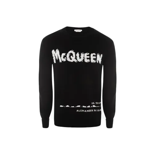 Alexander McQueen Граффити Черные Мужские Свитера