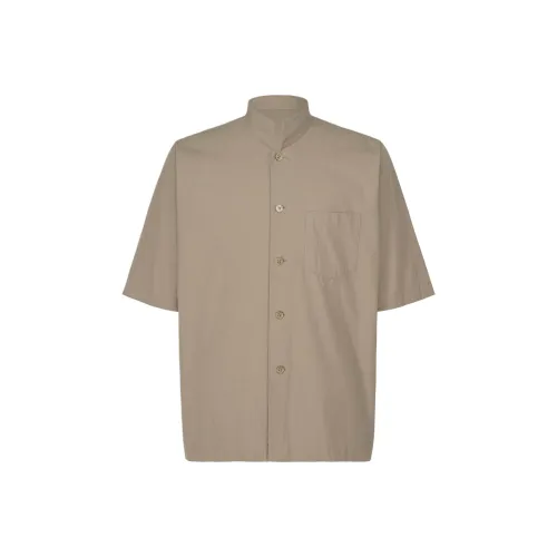 Homme Plissé Issey Miyake SS25 Рубашка Мужская Серого цвета