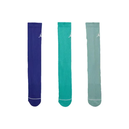 Jordan Everyday Носки Crew Унисекс 3 пачки Синий Зеленый Серый