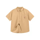 [Ледяной шелк охлаждающий] Хаки (Логотип на груди с улыбкой в обратном направлении)