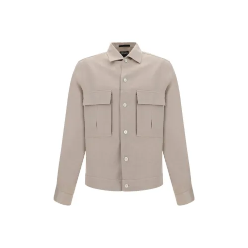 Ermenegildo Zegna Серые Мужские Рубашки