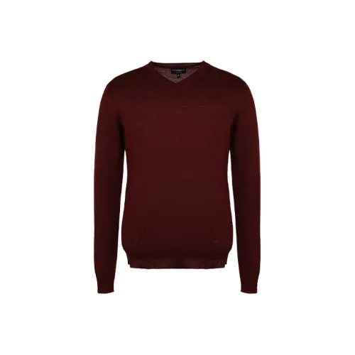 EMPORIO ARMANI Мужские свитеры бордового цвета