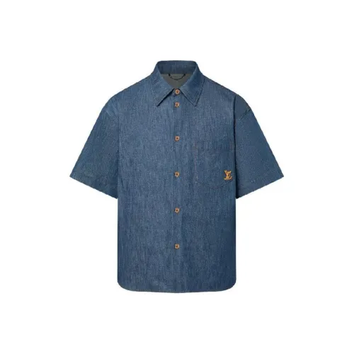 LOUIS VUITTON FW24 Рубашка Мужская Синяя