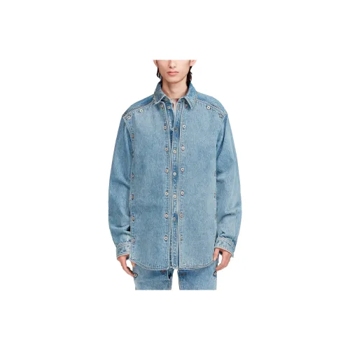 YProject FW23 Рубашка Мужская Тяжелый Юго-Запад Синий