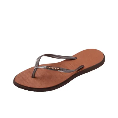 Havaianas Резиновая подошва устойчивая к истиранию шлепанцы женские коричневый