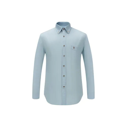 G· Mons Эфирный Синий Мужские Рубашки