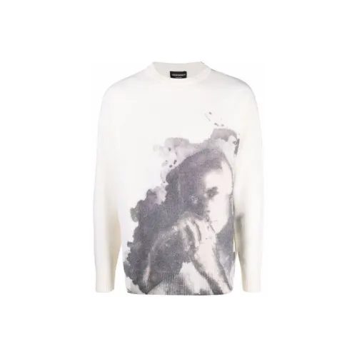 EMPORIO ARMANI Экрю Мужские Свитера