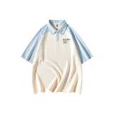 Бежевый абрикос и светло-голубой многоцветный