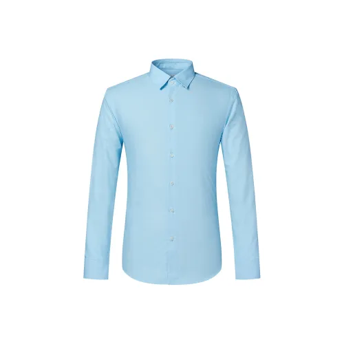 JODOLL Blue Men's Shirts JODOLL Синий Мужские Рубашки