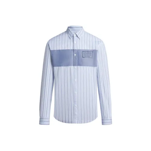 ARMANI EXCHANGEAE FW23 Рубашка Мужская Синяя Белая