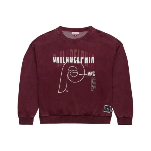 MITCHELL NESS x MLB OVERSIZED GRAPHIC CREW Philadelphia Phillies Толстовка Унисекс Красный