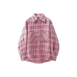 Розовый, большой, клетчатый