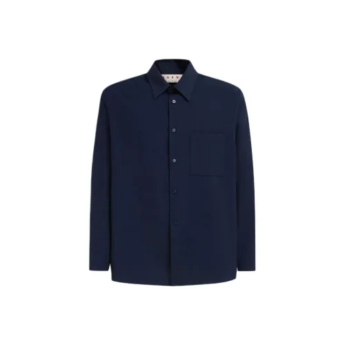 Marni Темно-синие мужские рубашки