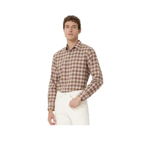 Hush Puppies Рубашка Мужская Средняя Кофейного Цвета