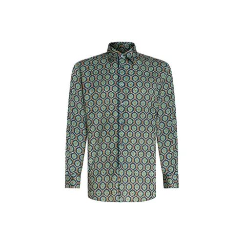 ETRO Зеленые Мужские Рубашки