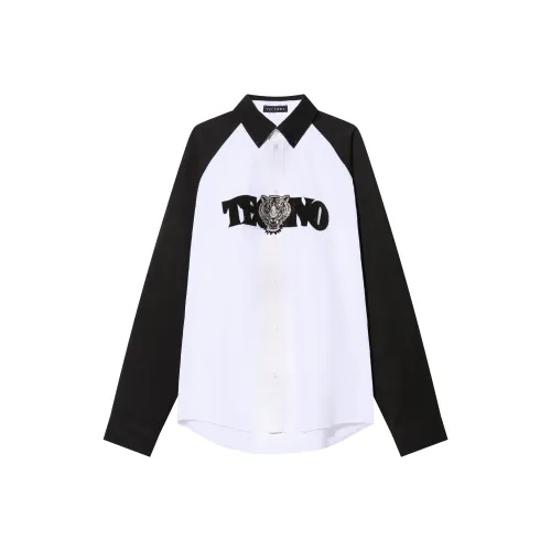 TCH Белый с Черным логотипом Унисекс Рубашки