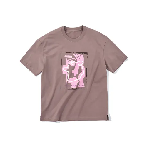 Mr.Bu T Рубашка Мужская Льняная Ткань Кофейного Цвета