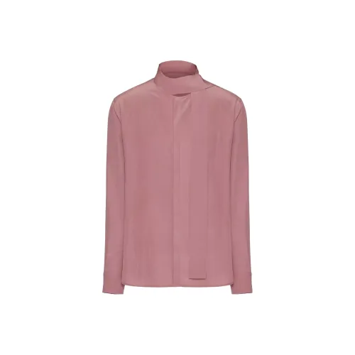 Valentino FW23 Промытый шелк рубашка с воротником галстук мужская фуксия