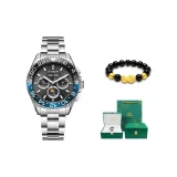 Серебряный корпус с синим.