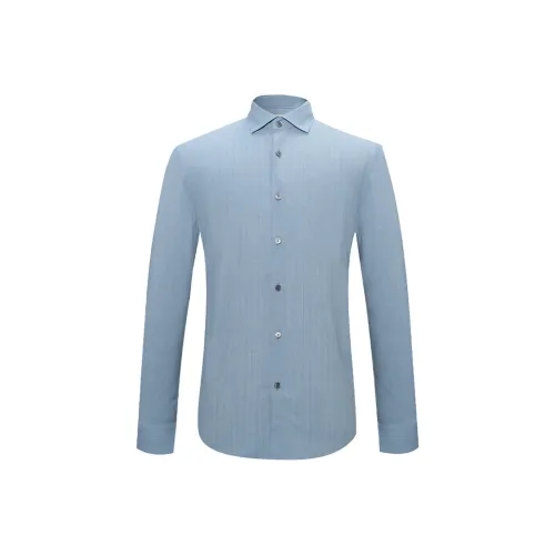 JODOLL Blue Men's Shirts JODOLL Синий Мужские Рубашки