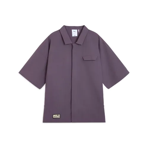 PUMA Classics Woven Рубашка Унисекс Угольный Серый Фиолетовый