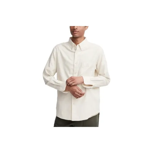 UNIQLO Сливочный Унисекс Рубашки