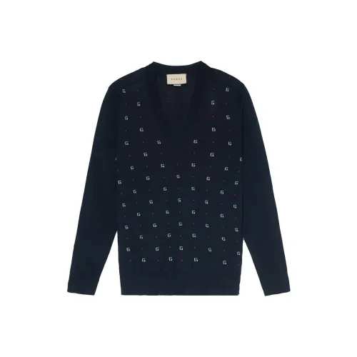 GUCCI Темно-синие мужские свитеры