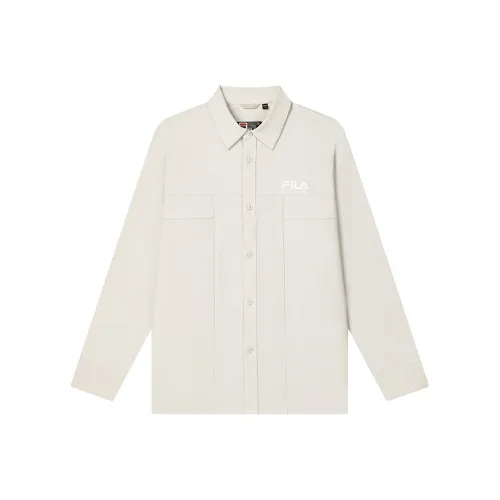 FILA Длинный рукав рубашка мужская светло-бежево-хаки