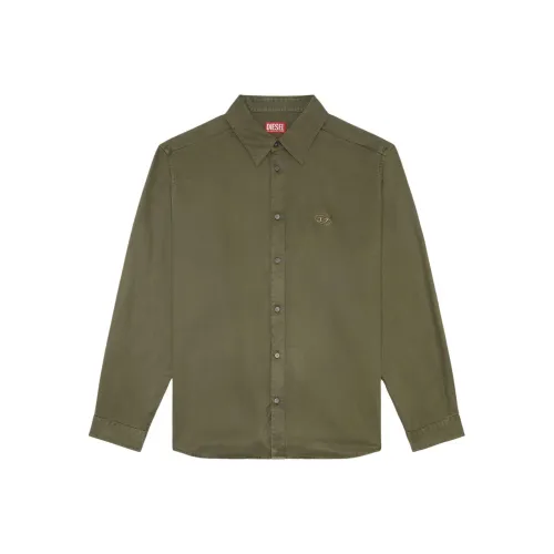 DIESEL FW24 Рубашка Мужская Оливково-зеленая