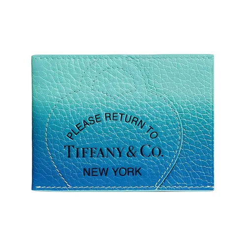 TIFFANY CO. Return To Tiffany Collection Taurillon Кожаный держатель для карт Женский Бесконечный Синий