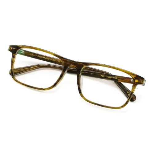 QINGZHIZUO Пластина Прямоугольный Оправы для очков Унисекс Сохший Лист Коричневый Черный