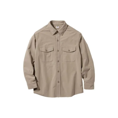 UNIQLO Бежевые Мужские Рубашки