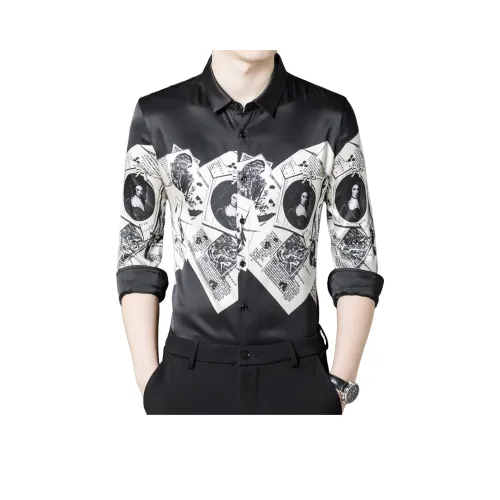 PIERRE CARDIN Рубашка Мужская Черная Белая