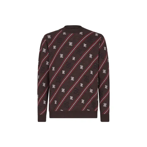 Fendi Темно-коричневые мужские свитеры