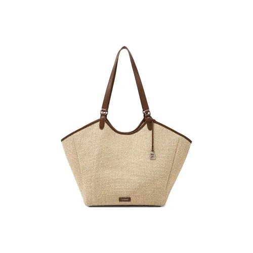 LA FESTIN Ткань Сумка-тоут Сумка через плечо Средняя Женская Вязаная ткань Коричневый