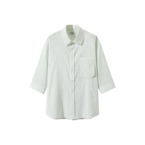 GXG Повседневная рубашка мужская белый зеленый полосатый цвет
