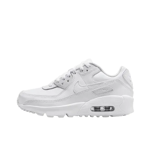 Nike Air Max 90 Амортизация Низкий Топ Детские Беговые Кроссовки Белый