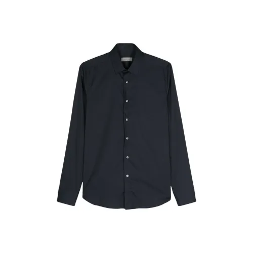 Canali Темно-синие мужские рубашки