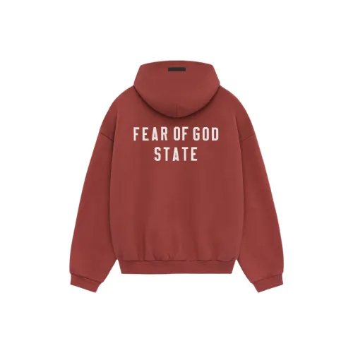 Fear Of God Essentials Heavy Fleece Fullzip Hoodie Hoodie Men's Magenta Glow Red Magenta