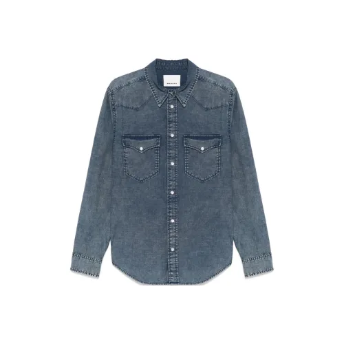 ISABEL MARANT Индиго Мужские Рубашки