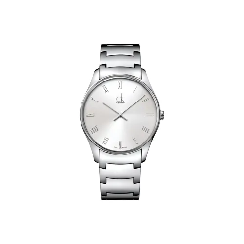 CALVIN KLEIN Мужские часы Кварцевый механизм Ремешок из нержавеющей стали 38 мм Серебристый циферблат