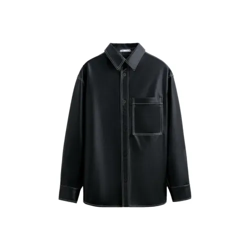 ZARA Мужские черные рубашки